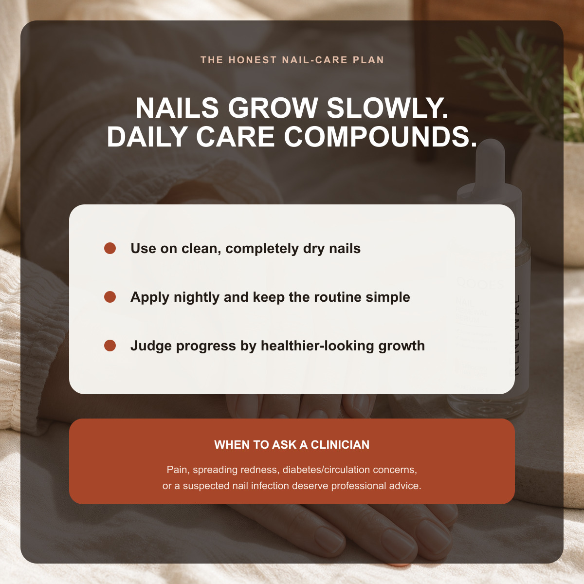 Daily nail care consistency tips and advice to consult a clinician when needed