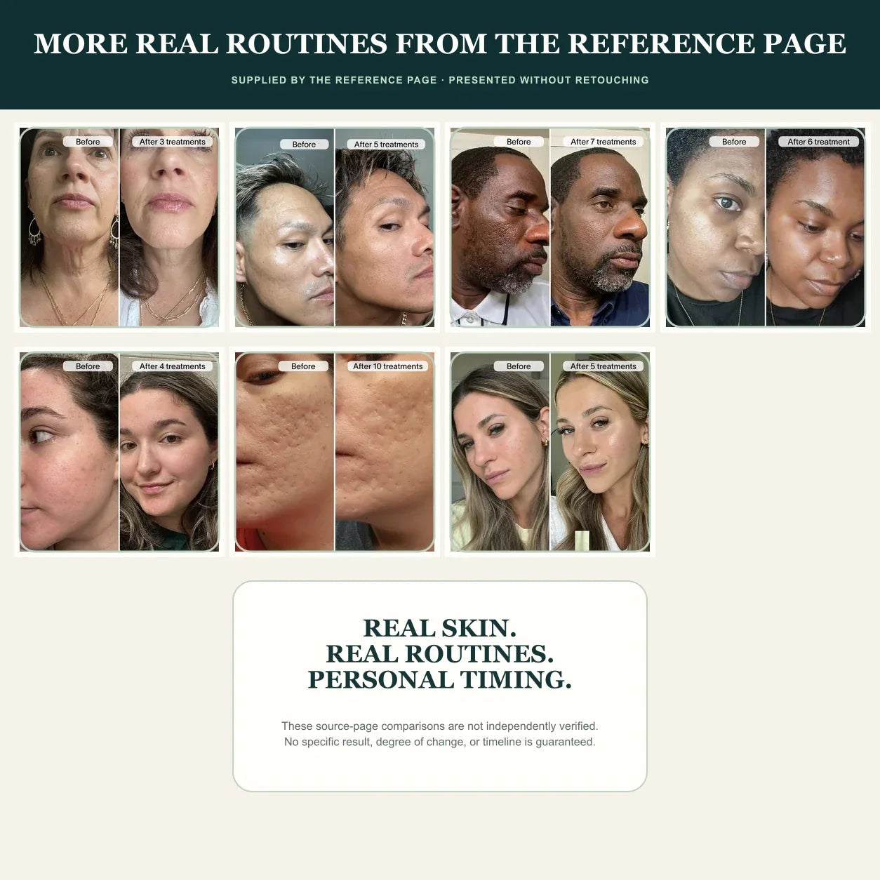 Reference-page supplied PDRN customer comparisons eight through fourteen