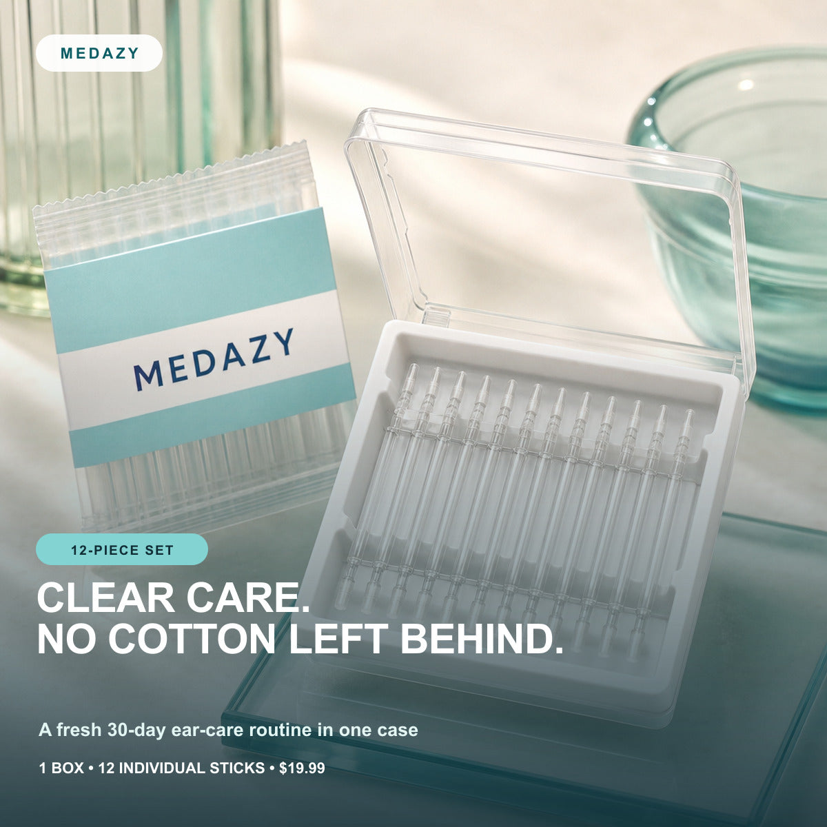 MEDAZY ClearTip Ear Care Sticks 12-piece 30-day set