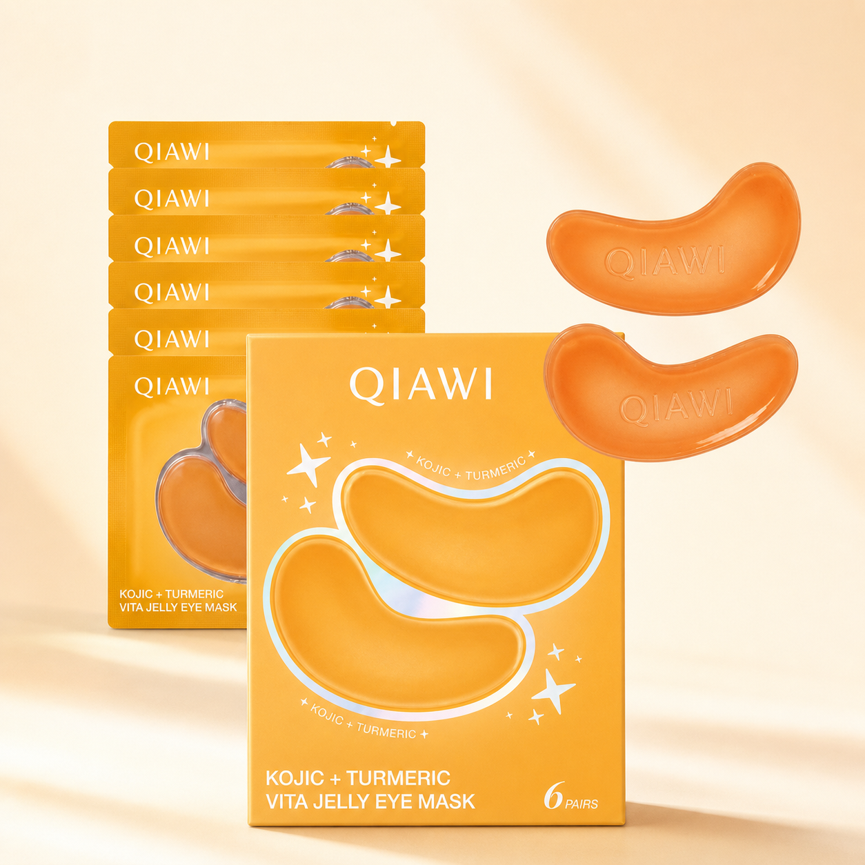QIAWI Kojic and Turmeric Vita Jelly Eye Mask 6-pair product hero