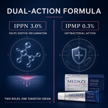 MEDAZY formula infographic with IPPN 3.0 percent and IPMP 0.3 percent