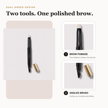 QIAWI dual-ended brow pomade and precision angled brush