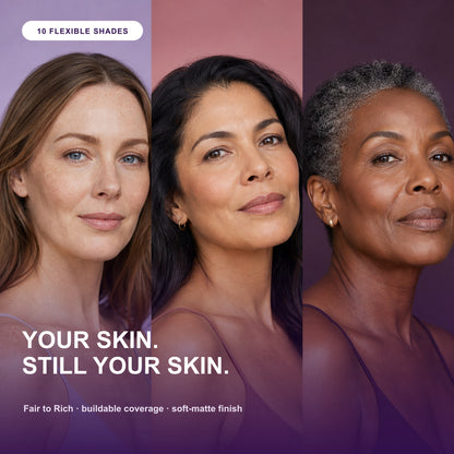 Three women wearing flexible ALISANDA concealer coverage