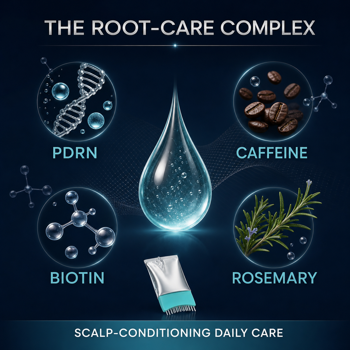 PDRN caffeine biotin and rosemary root care complex