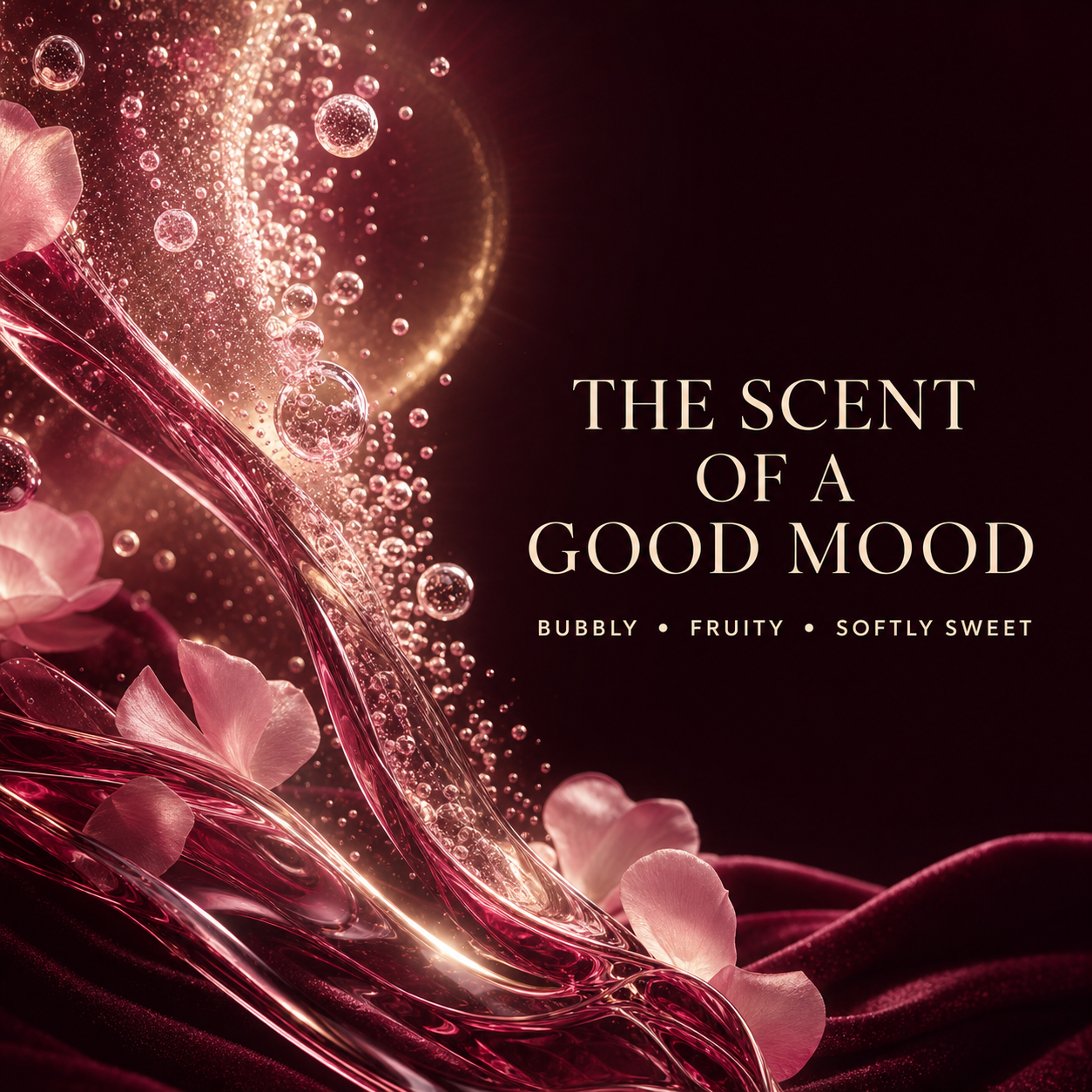 Bubbly fruity and softly sweet Pink Sparkle Champagne fragrance mood
