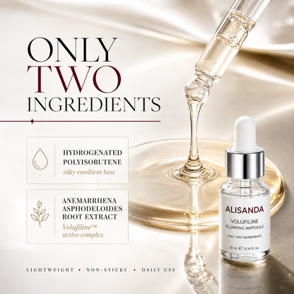 Two ingredient Volufiline formula and silky transparent serum texture