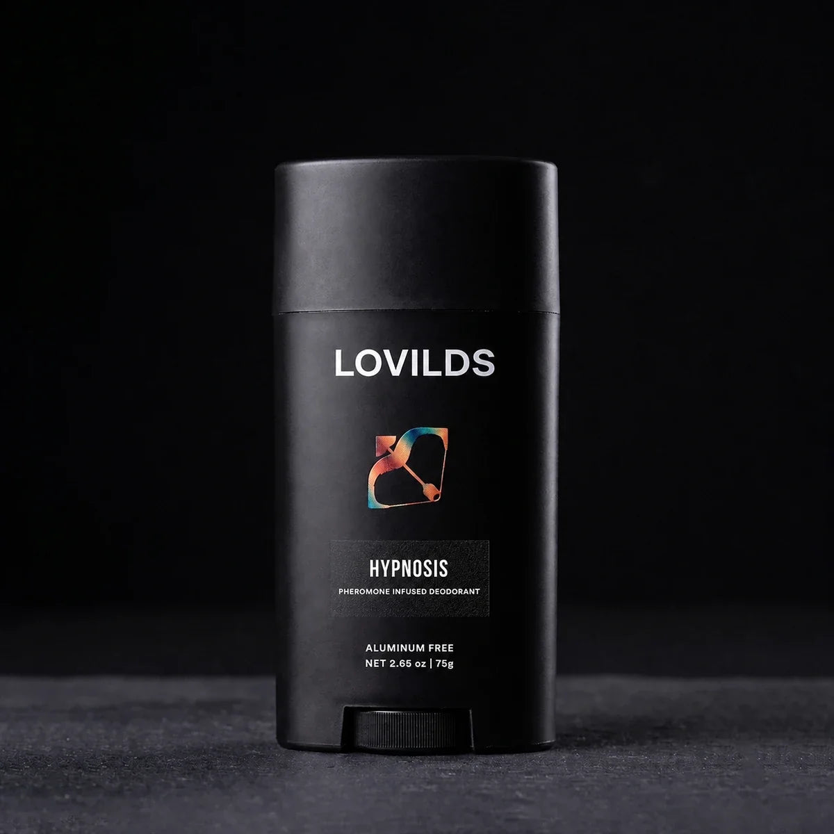 LOVILDS Hypnosis pheromone-infused deodorant premium black studio packshot