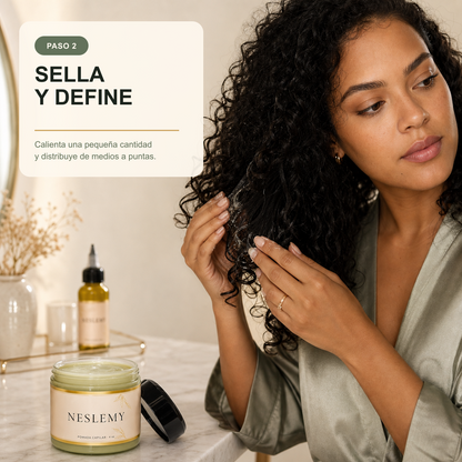 Pomada NESLEMY para sellar y definir rizos y largos