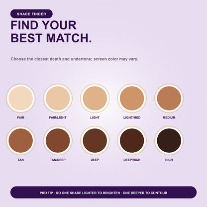ALISANDA concealer ten shade guide from Fair to Rich