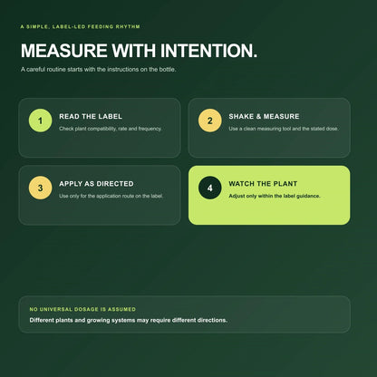 How to use Grunsify plant nutrient solution — read, measure, apply and observe