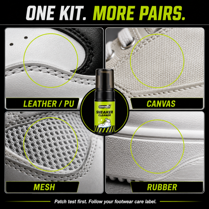 Sneaker care guide for leather PU canvas mesh and rubber