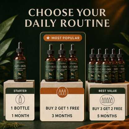 One three and five bottle TAILORA daily routine bundles