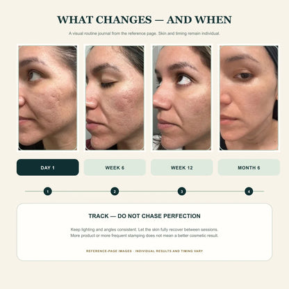 Reference-page routine timeline from day one to month six