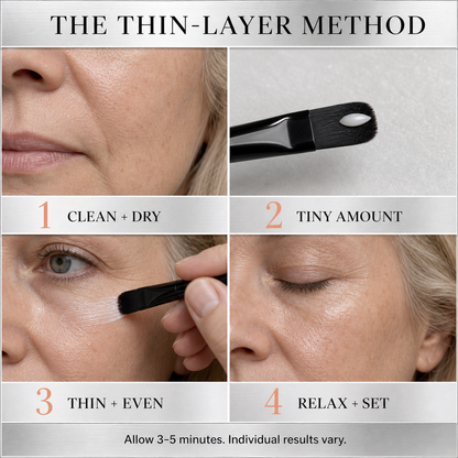 Four-step thin-layer method for applying firming cream