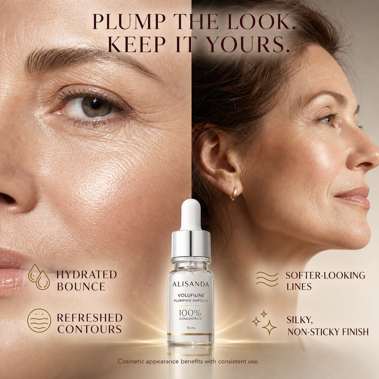 Hydrated bounce refreshed contours and softer looking lines with Volufiline