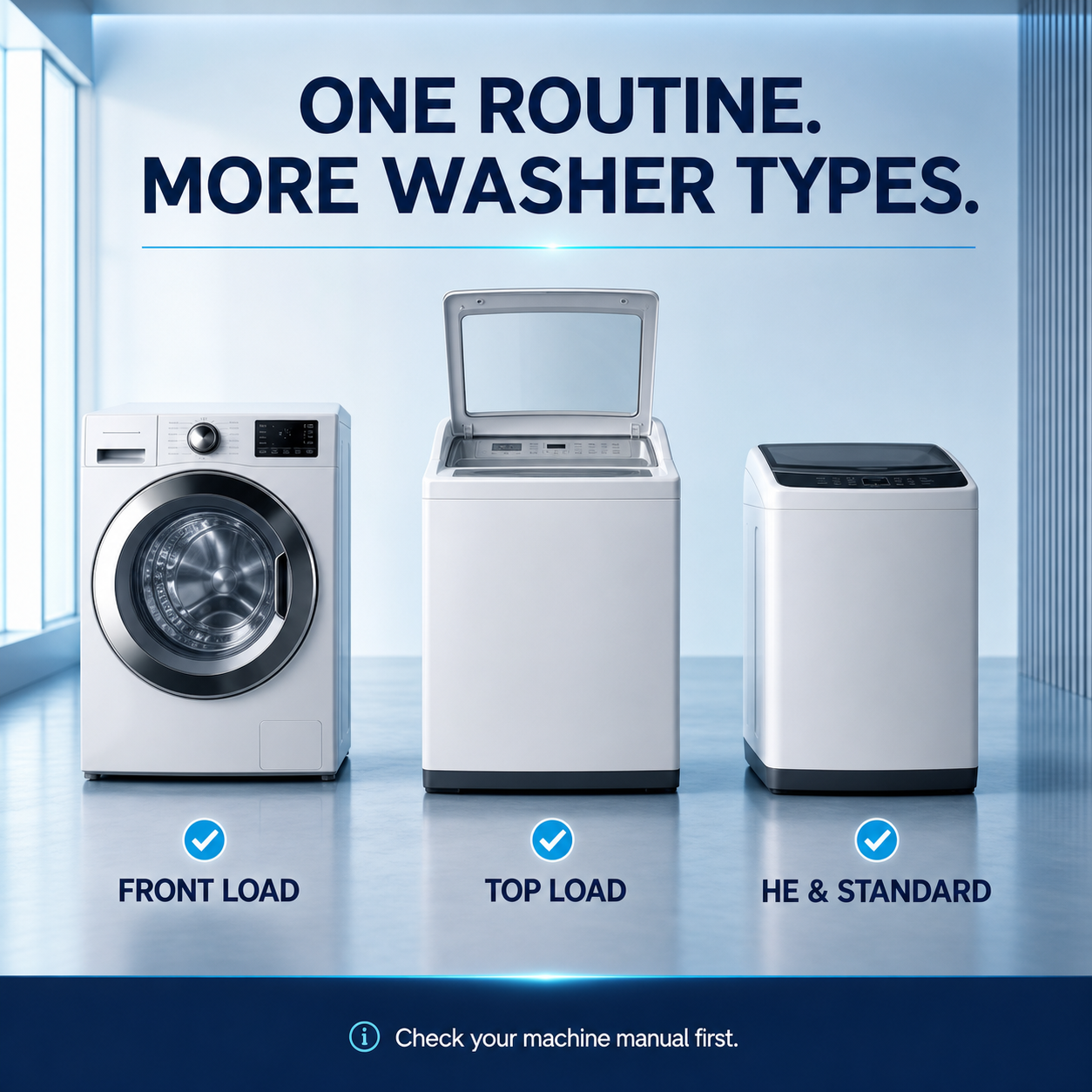 Front-load top-load and HE standard washer compatibility guide