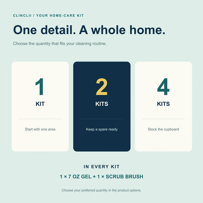 Clinclii one, two or four kits — each kit includes 7 oz gel and a scrub brush