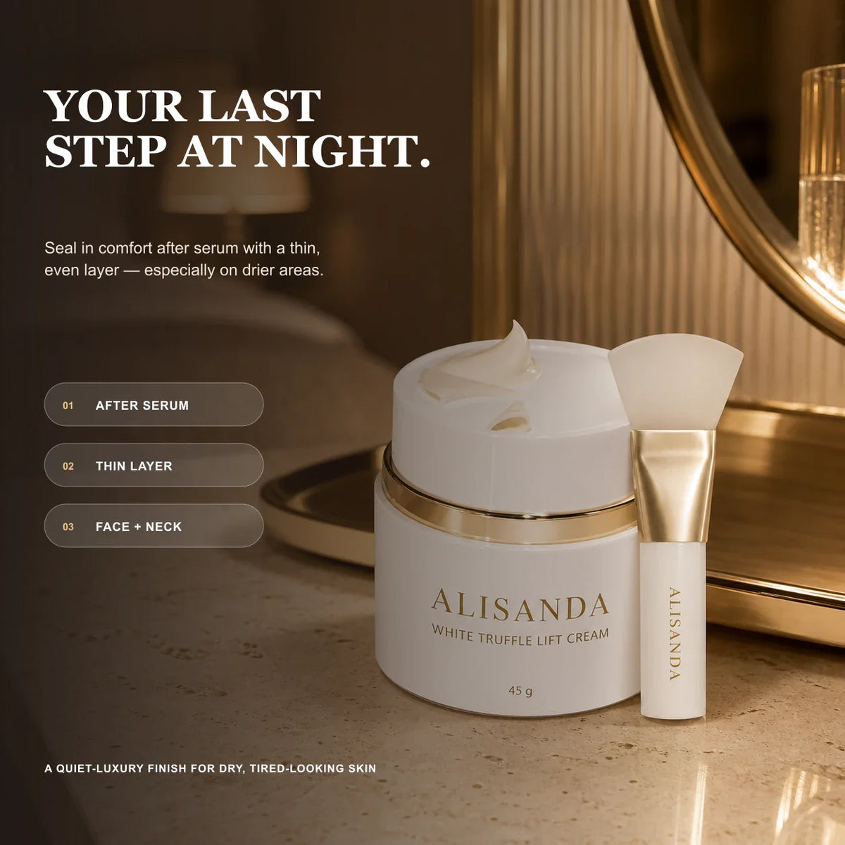 ALISANDA White Truffle Lift Cream evening skincare ritual