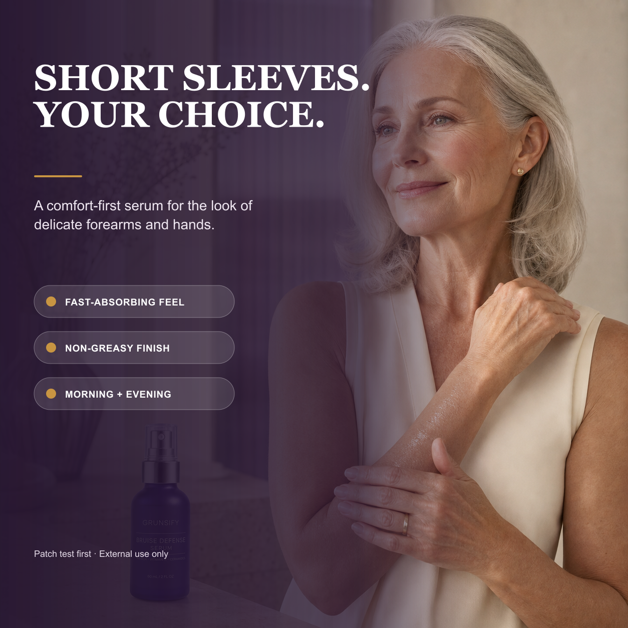 GRUNSIFY confidence-focused mature skin serum lifestyle visual