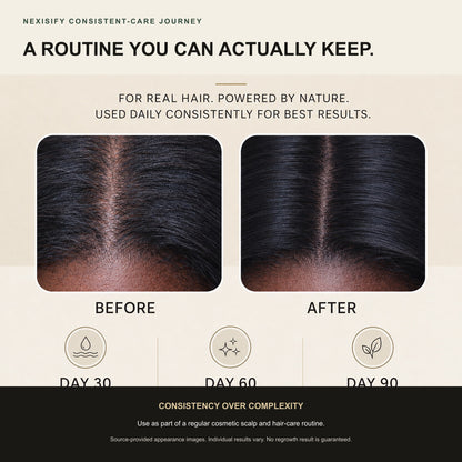 Source-provided consistent care hair appearance journey