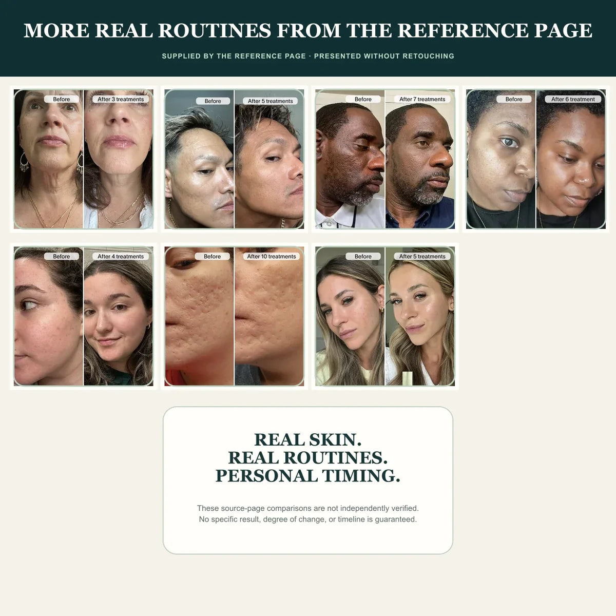 Reference-page supplied PDRN customer comparisons eight through fourteen
