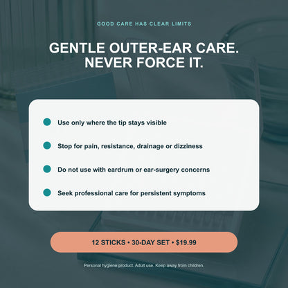 Safety reminders for gentle adult outer-ear care