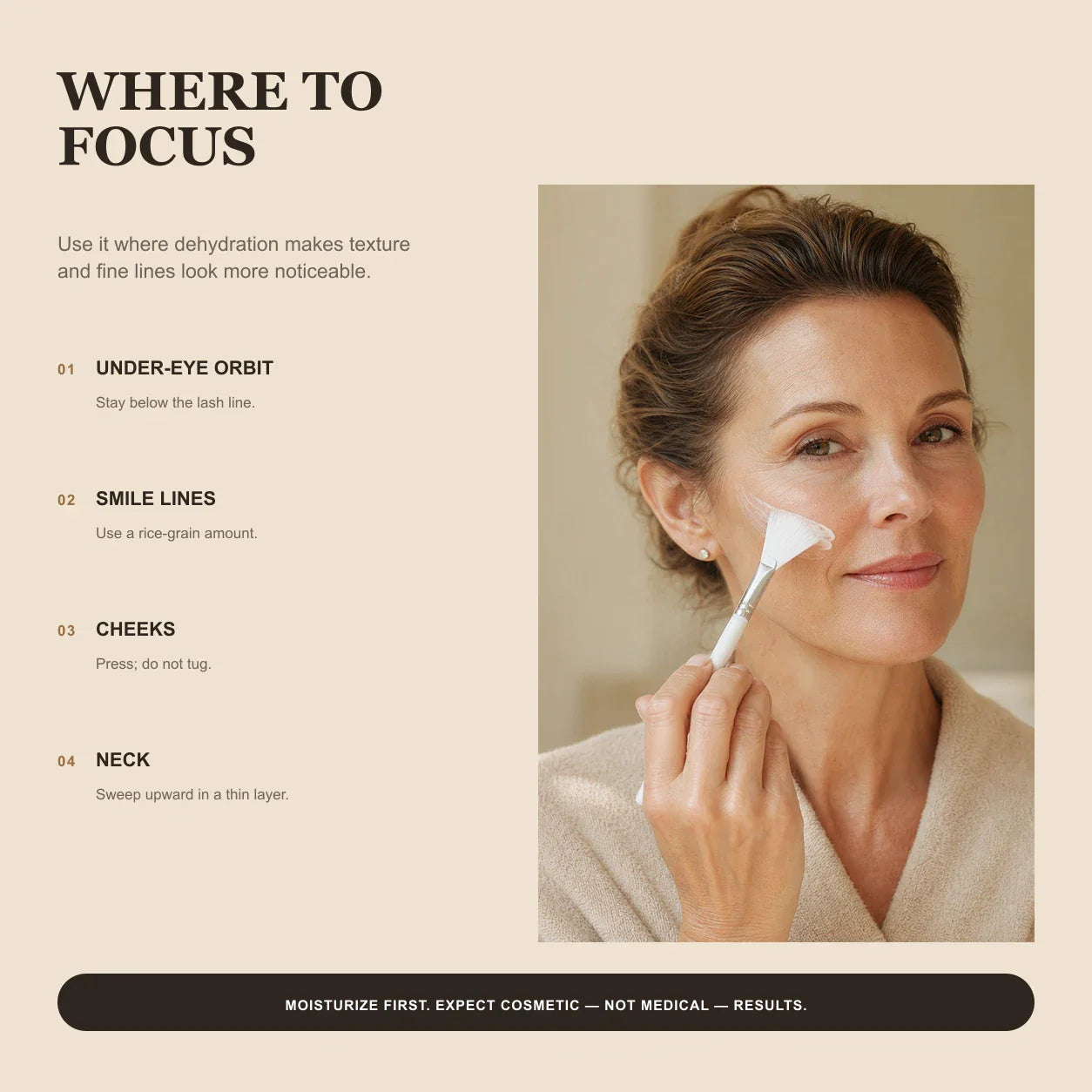 Face and neck target areas for ALISANDA White Truffle Lift Cream