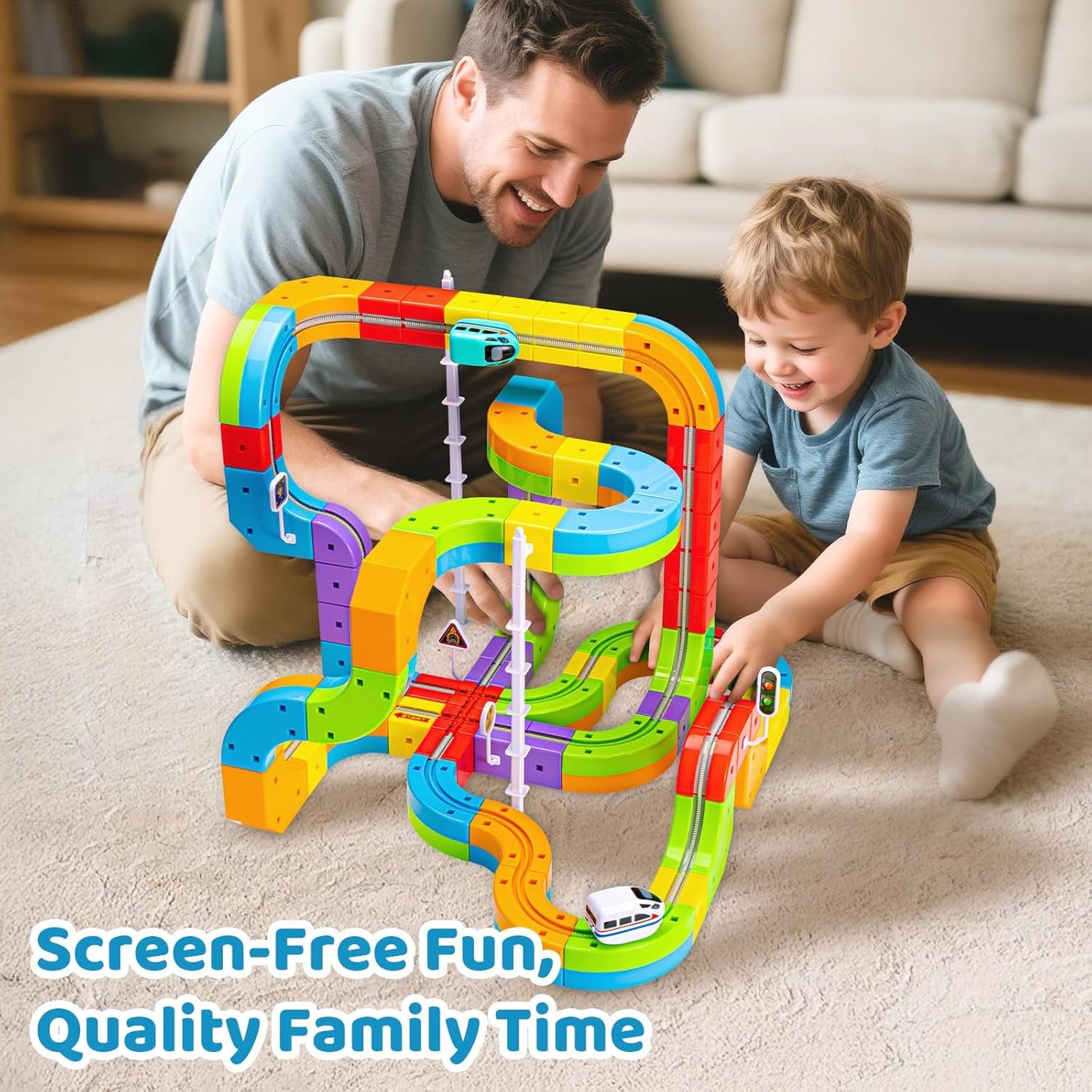 🚂Magnetic Gravity-Defying Electric Track Car Toy