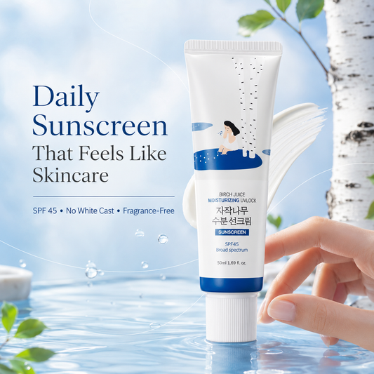 Birch Juice Moisturizing UV Lock Sunscreen SPF45 | Lightweight, Hydrating & No White Cast