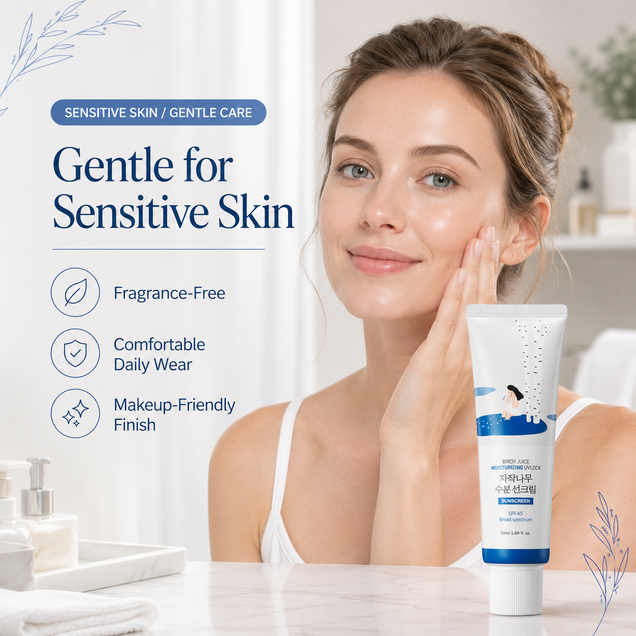 Birch Juice Moisturizing UV Lock Sunscreen SPF45 | Lightweight, Hydrating & No White Cast