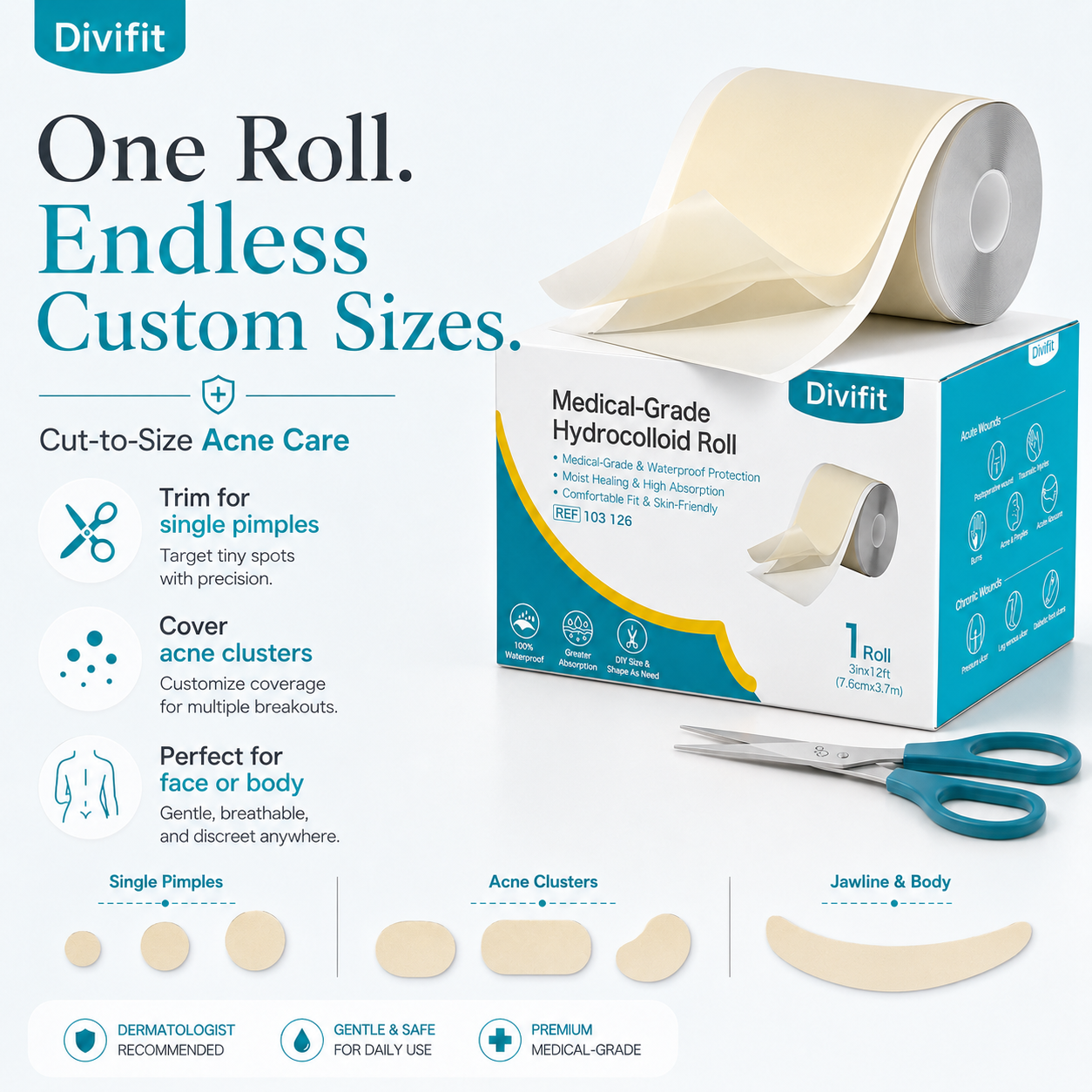 Divifit Hydrocolloid Acne Care Bandage Roll