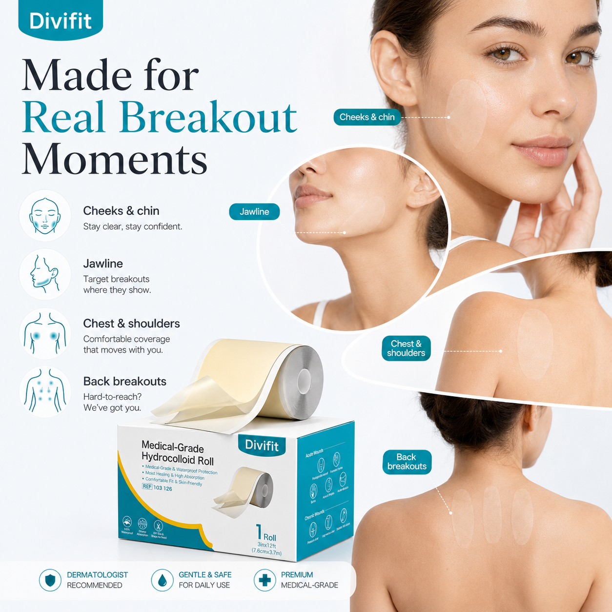 Divifit Hydrocolloid Acne Care Bandage Roll