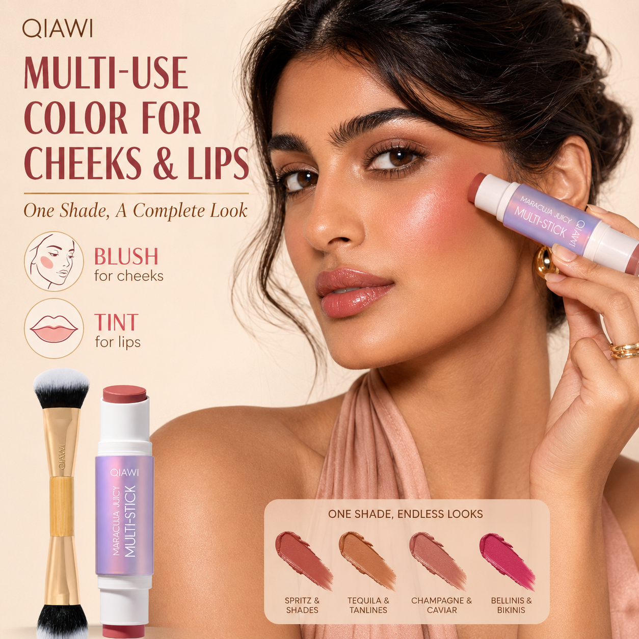 QIAWI™ Maracuja Juicy Multi-Stick Duo Set with Free Blending Brush