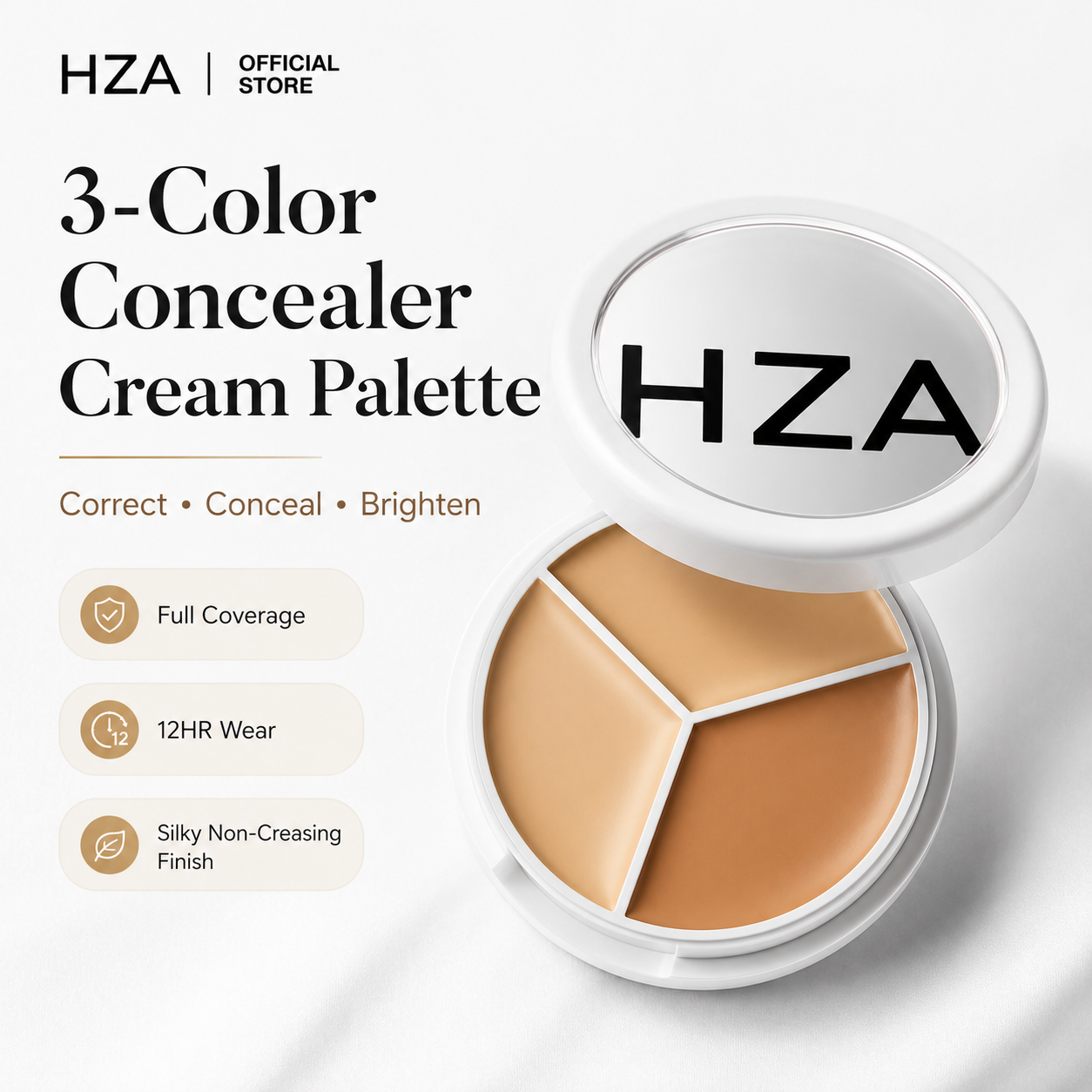 HZA 3-Color Concealer Cream Palette