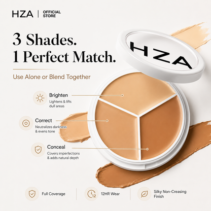 HZA 3-Color Concealer Cream Palette