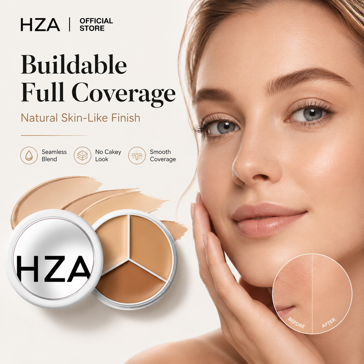 HZA 3-Color Concealer Cream Palette