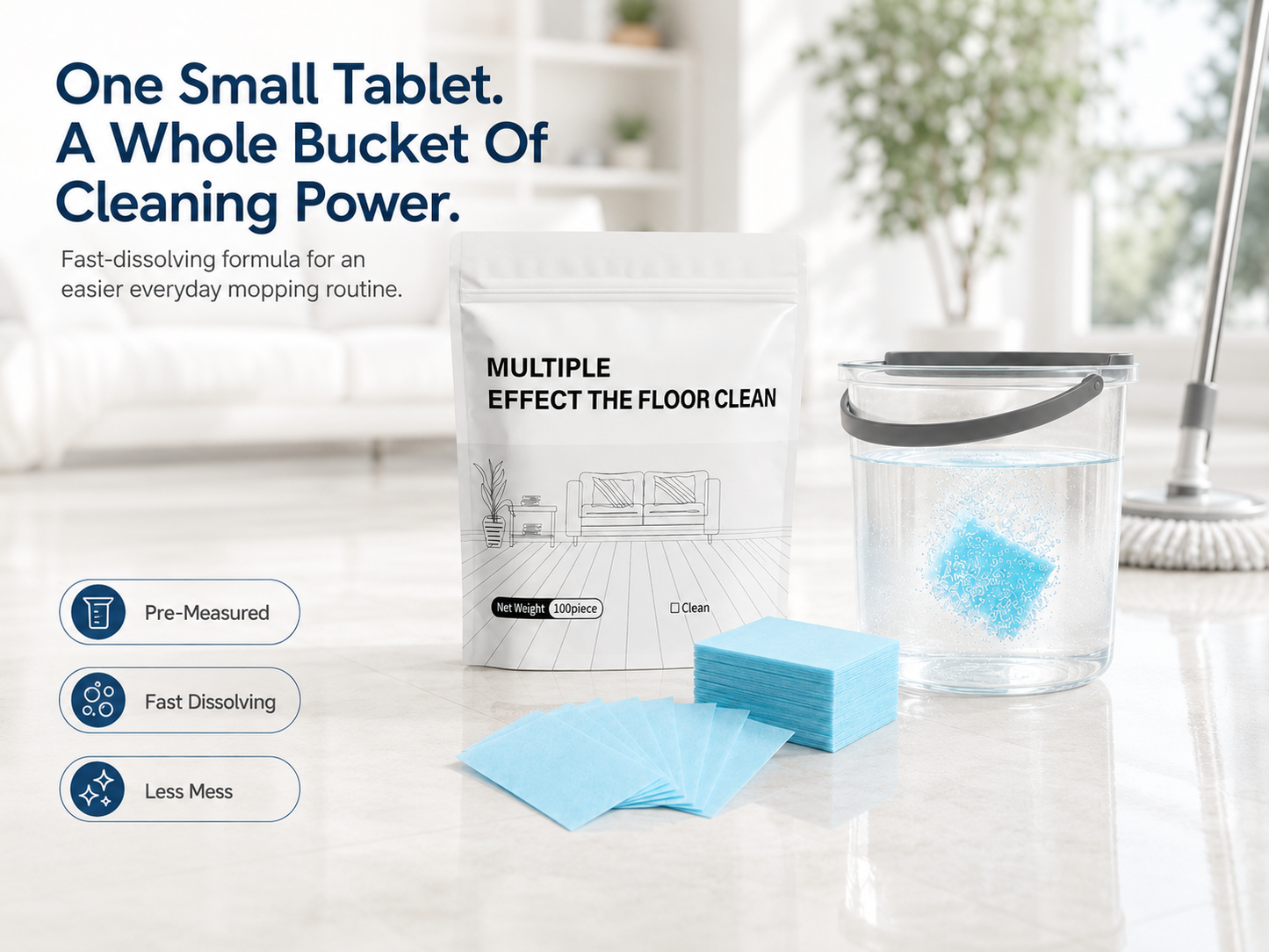 Multiple Effect The Floor Clean Tablets for Mopping, FreshDrop Cleaner