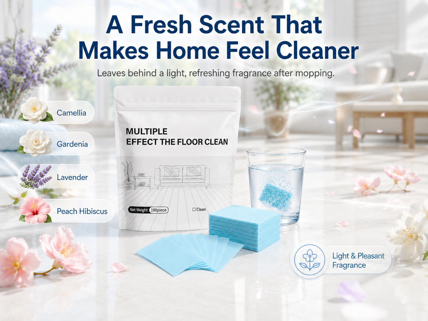 Multiple Effect The Floor Clean Tablets for Mopping, FreshDrop Cleaner