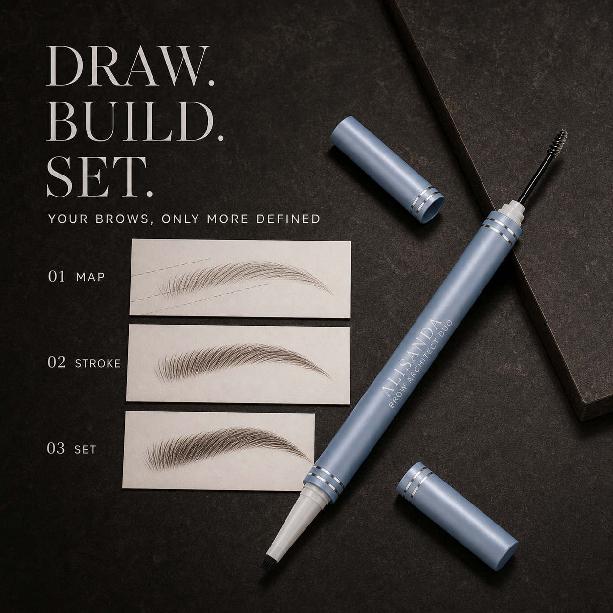 ALISANDA Brow Architect Duo three-step routine