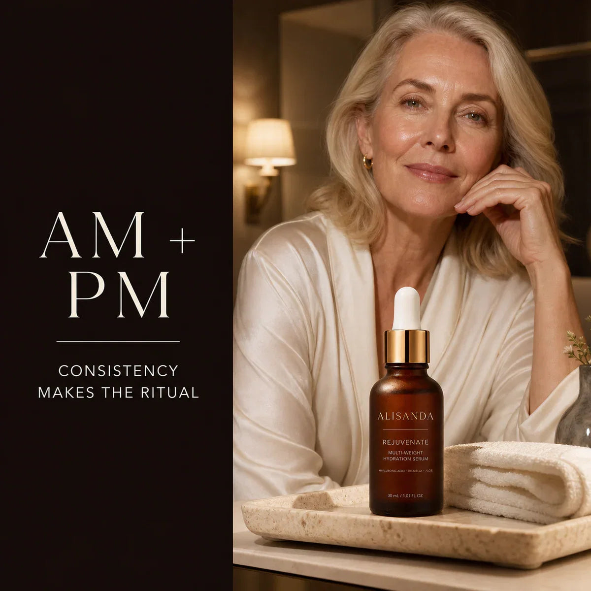 ALISANDA Rejuvenate Serum evening skincare ritual