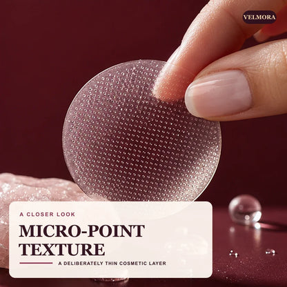 Macro view of VELMORA dissolving micro-point texture