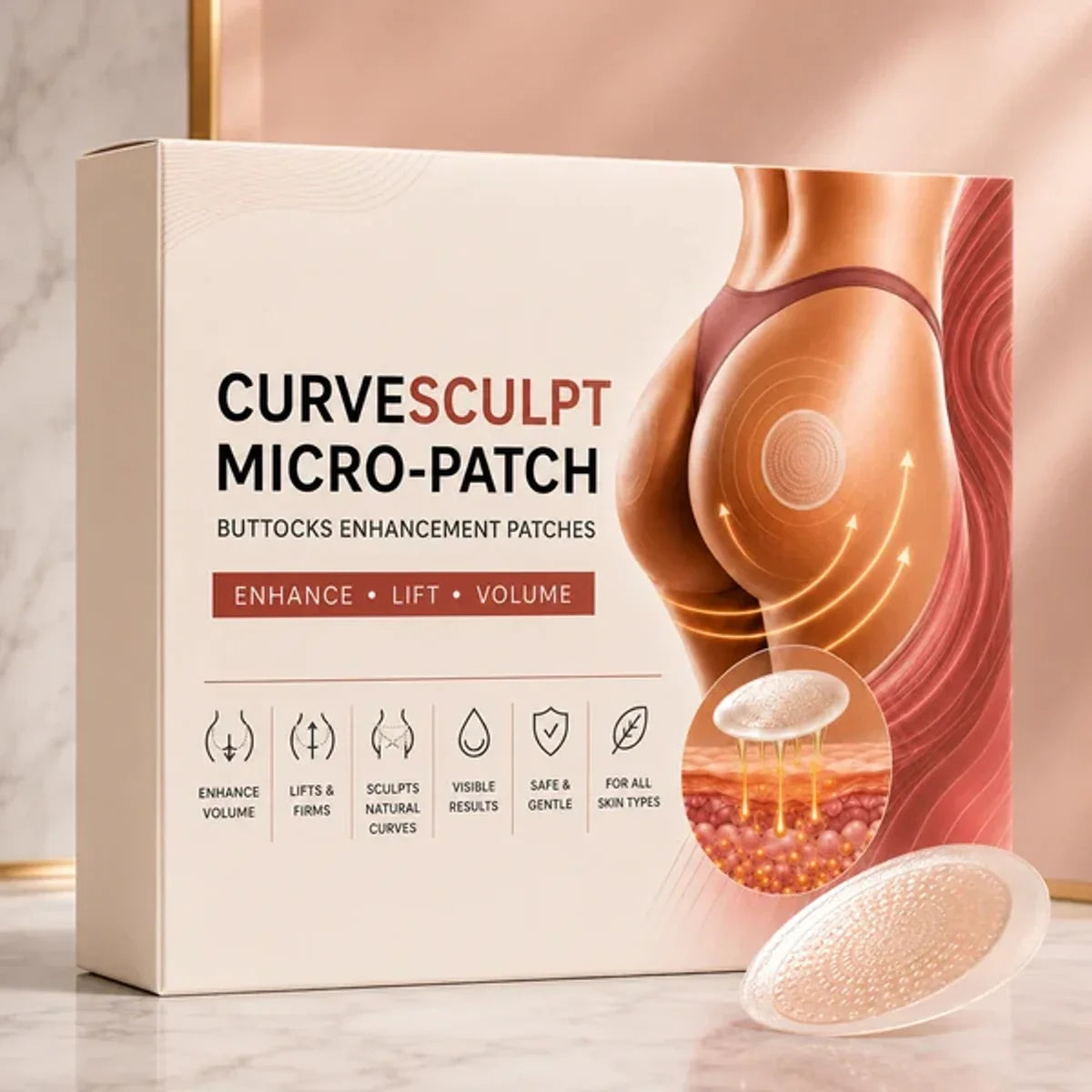CURVESCULPT Micro-Patch actual product box and transparent circular patch