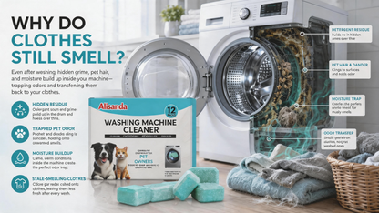 🔥Enjoy 49% OFF today--Washing Machine Cleaner Tablets – Deep Clean Washer Odors, Residue & Pet Hair Buildup