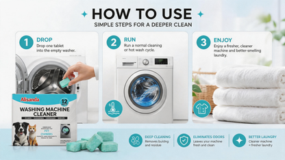 🔥Enjoy 49% OFF today--Washing Machine Cleaner Tablets – Deep Clean Washer Odors, Residue & Pet Hair Buildup