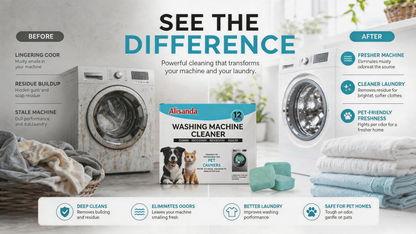 🔥Enjoy 49% OFF today--Washing Machine Cleaner Tablets – Deep Clean Washer Odors, Residue & Pet Hair Buildup