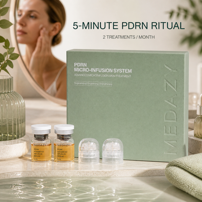 MEDAZY PDRN Micro-Infusion System in a premium at-home skincare setting