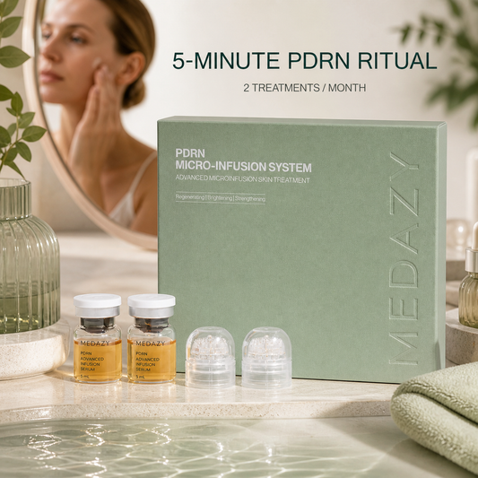 MEDAZY PDRN Micro-Infusion System in a premium at-home skincare setting